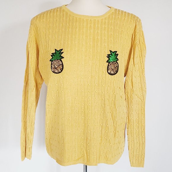 Sequin Pineapple Cable Knit Top (M/L) - Picture 2 of 6